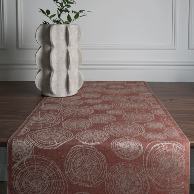 Cover image of the Timmervalta table runner by Hanna Bredberg for Klassbol&#39;s linen collection