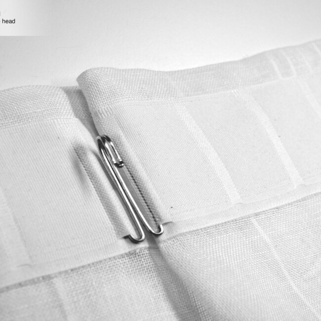 Pleated tape with wrinkle head / Curtain-stitched assembly Klässbols